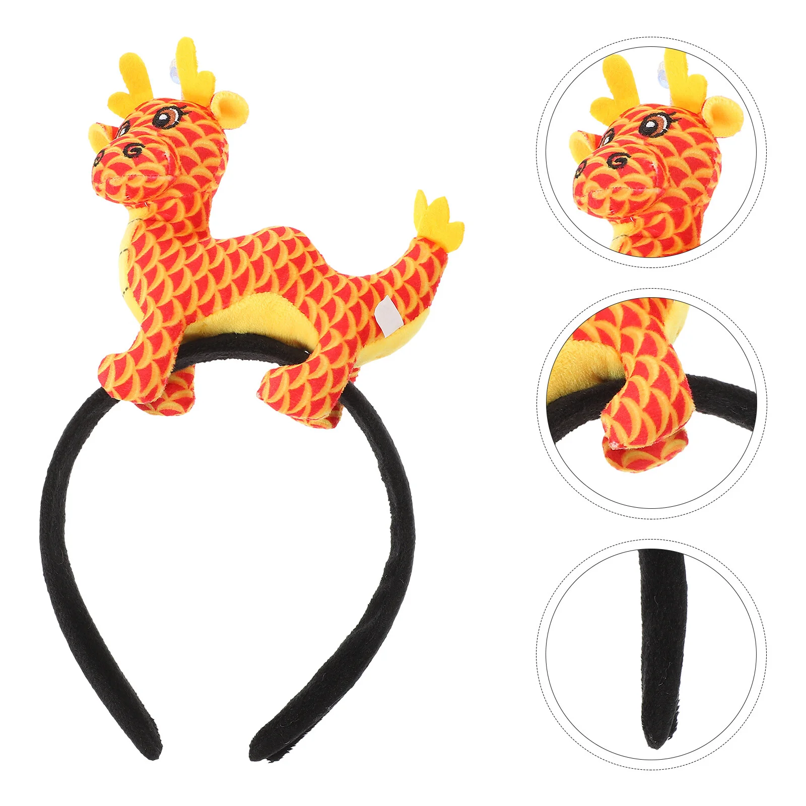 

Pillar Plush Hair Band Cartoon Hairband Chinese Zodiac Dragon Accessory The Year