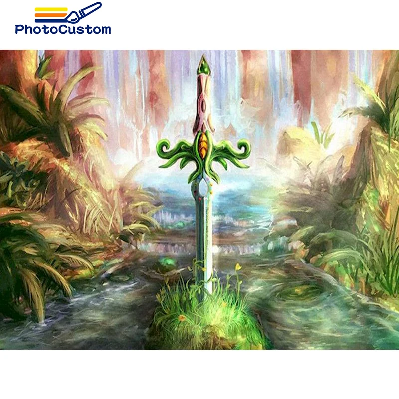 

PhotoCustom DIY Full Drill Square Embroidery Mosaic Art Diamond Embroidery Scenery Diamond Painting 5D Picture Room Decor