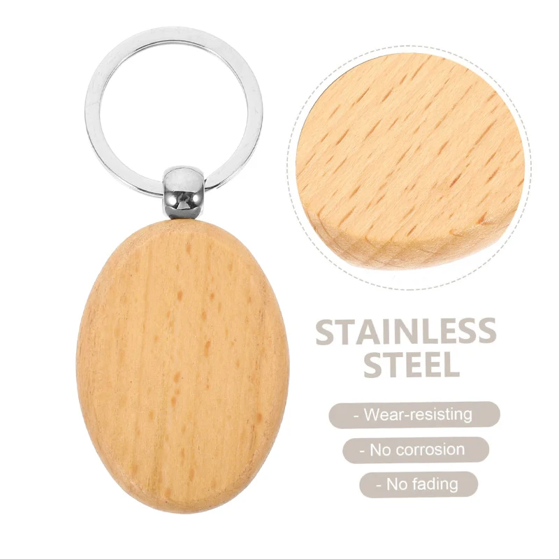 Пустые деревянные брелки для рукоделия 30 шт.