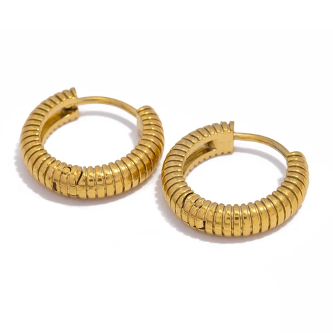 Серьги-кольца UHBINYCA из нержавеющей стали с золотым покрытием