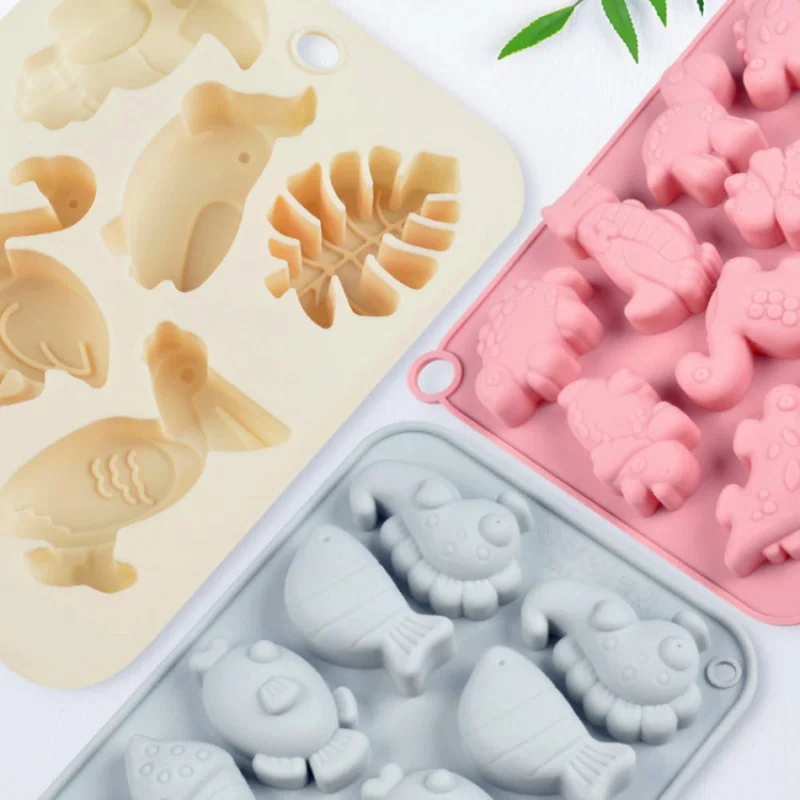

Cartoon Dinosaur Cake Chocolate Silicone Mould Scented Candle Mold Biscuit Cake Decora Pastry Kitchen Baking Accessories Tools