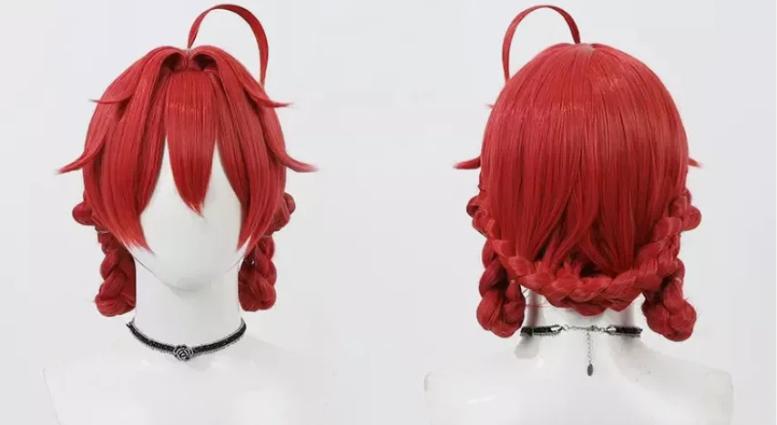 Игра Wuthering Waves Danjin Косплей Парики Женские Красные Плетеные Синтетические Волосы