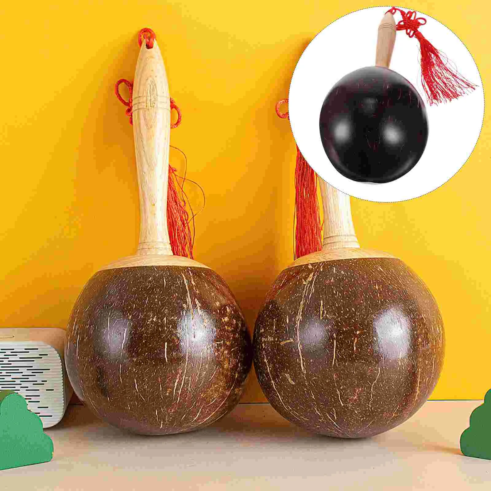 

Finger Shakers Percussion Sand Instrument Bell Wooden Maracas Plaything Shaker