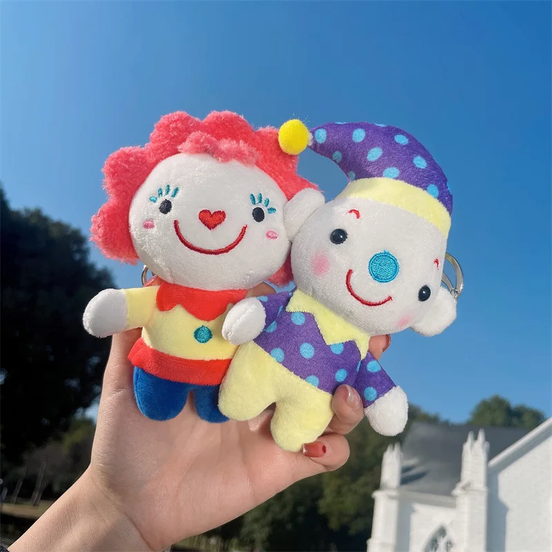 

2pc/set Cartoon Clown Plush Doll Keychain 12cm Creative Circus Clown Plush Doll Kawaii Stuffed Toys Cute Plush Pendant Girl Gift