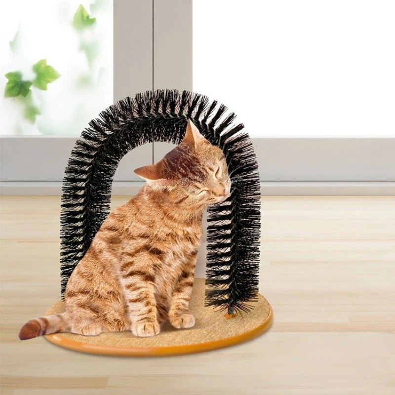 

Cat Self Groomer Pet Brush Massager with Scratching Pad Arch Cat Brush Removable Cat Itching Rubbing Brush Cat Accessories