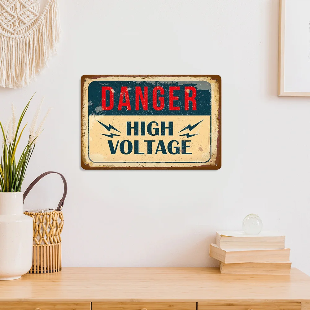 

Creative Danger Plaque Bedroom Decor Plate Tin Signs Chic Signs Iron Painting for Wall Drawing Templates Crafts