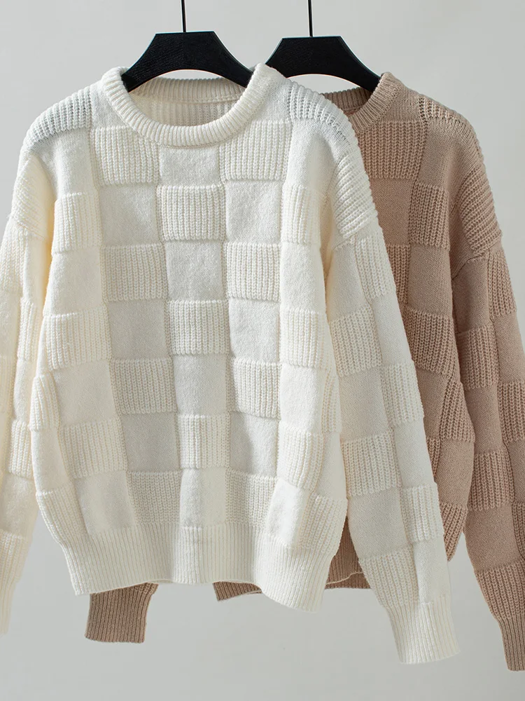Miyouj осенний женский свитер однотонный пуловер в сетку трикотаж вязаный топ с