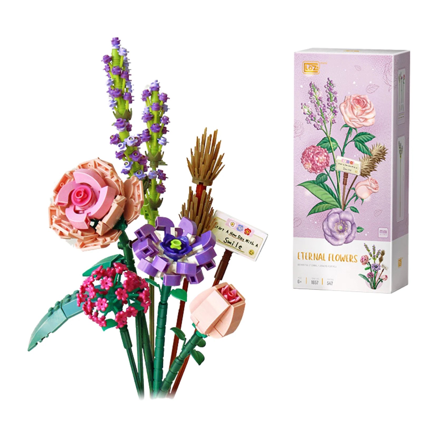 

Набор строительных игрушек с цветами, Детский конструктор, пазл с цветами, искусственные цветы, игрушки для строительства, креативный проек...