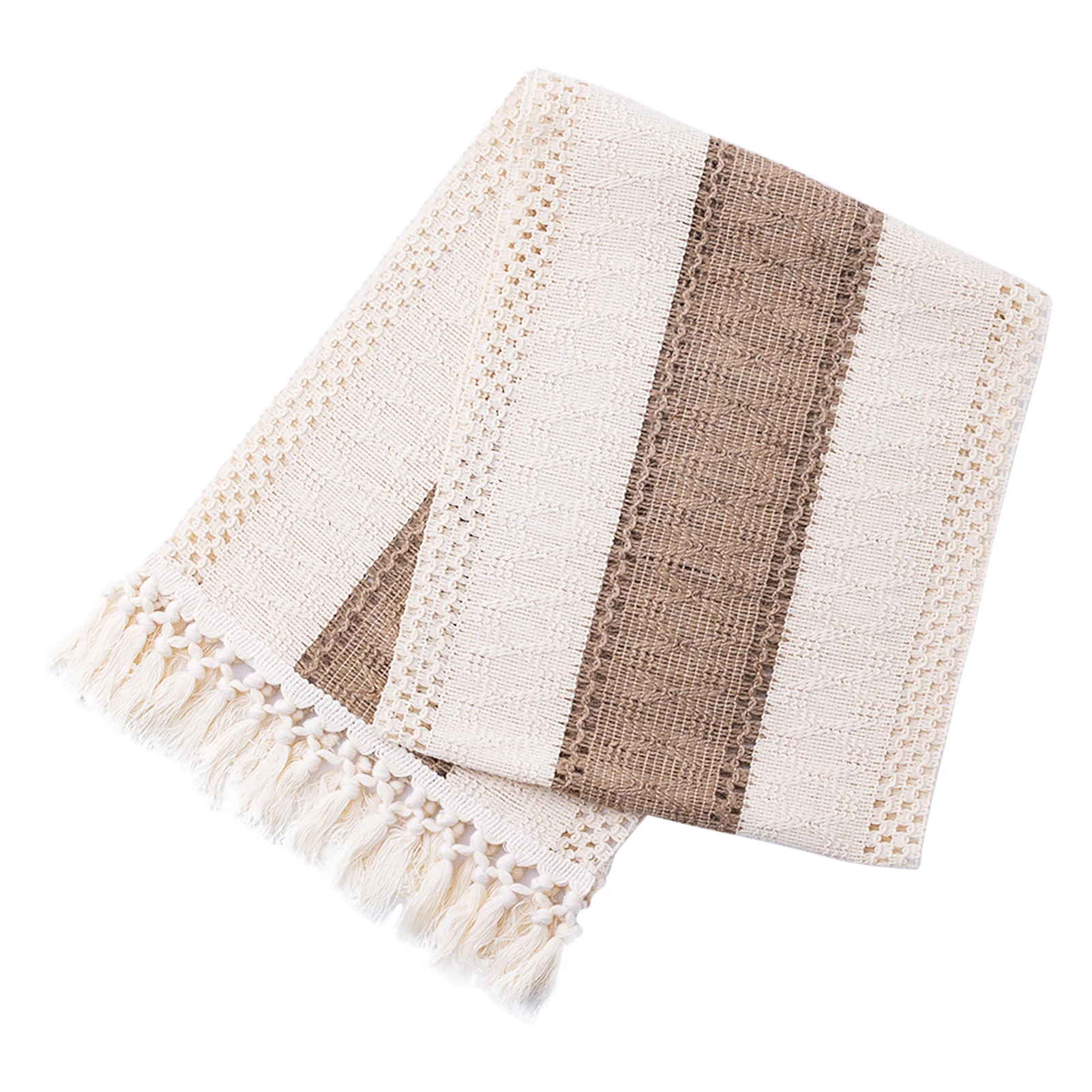 

Spliced Modern Home Decor Party With Tassels Vacation Dining Room Woven Doily Macrame Table Runner For Wedding Family Natural