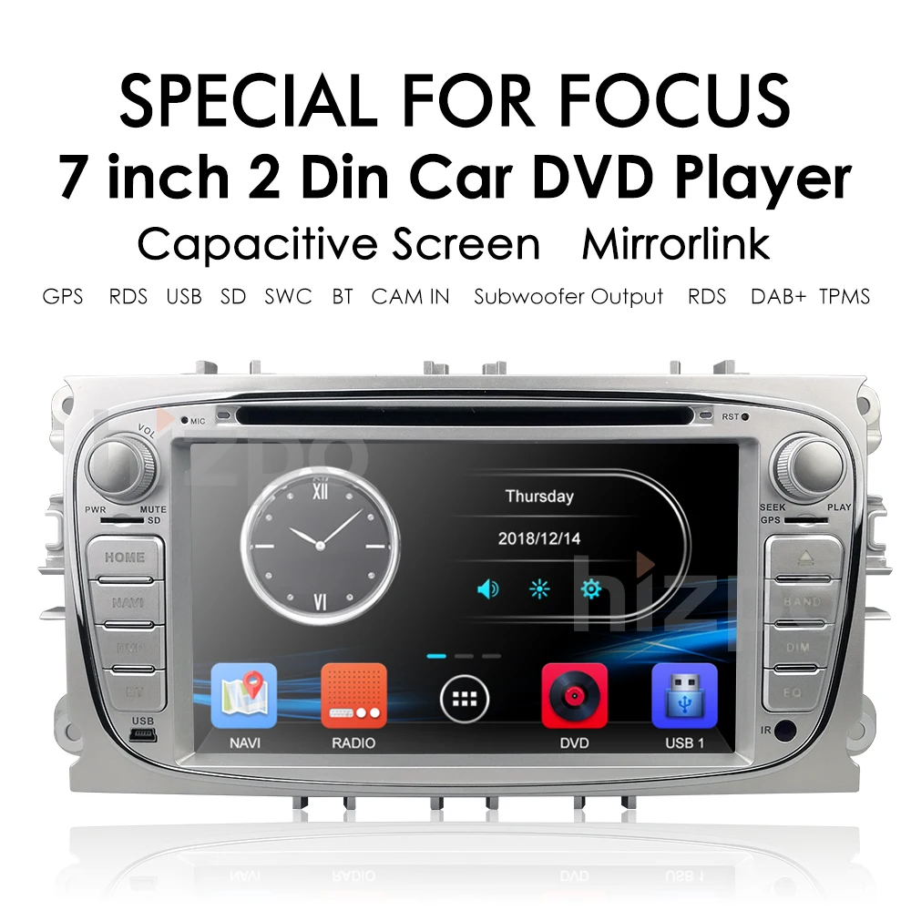 

Автомагнитола 2Din, мультимедийный Dvd-плеер для FORD Focus S-MAX Mondeo C-MAX Kuga Galaxy 2008-2012 GPS Navi Stere 7 дюймов, головное устройство SWC USB