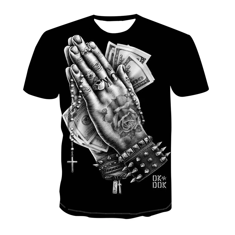 

2022 New Fashion Hot Summer Cool 3d Printed Money T Shirts For Men Street Shirt Casual Breathable O-neck Camiseta Plus Size Tops