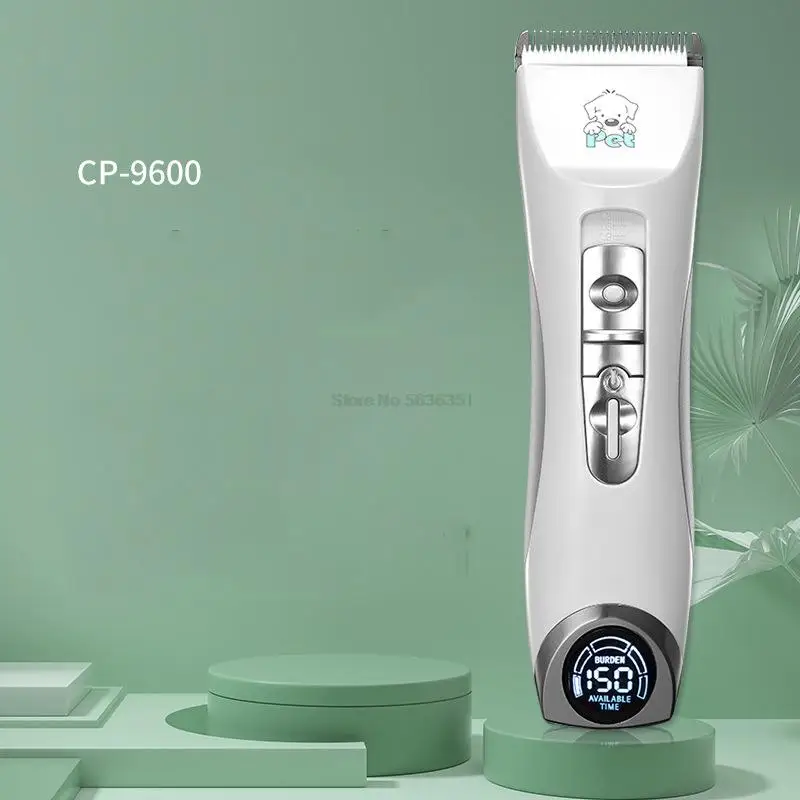 CP-9600 Professional Pet Electric Shaver Dog Hair Trimmer Rechargeable Dog Grooming Clipper + 1 Blade Cut Header