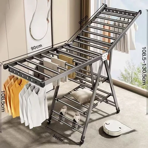 Складная напольная сушилка для белья из нержавеющей стали 3 этажа