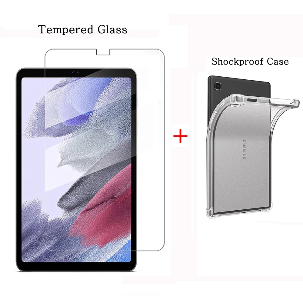 

Закаленное стекло для Samsung Galaxy Tab A7 Lite 8,4 2021 дюйма, внешнее покрытие, Защитная пленка для планшета + противоударный чехол