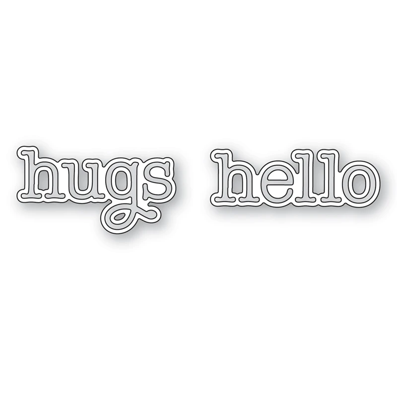 

Металлические Вырубные штампы Hugs Hello Words для новых поступлений 2022, украшение для скрапбукинга, рамка, карточки, товары для рукоделия, без шта...