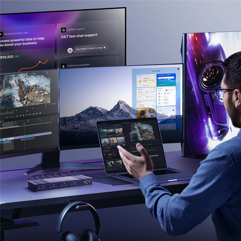 Фото Матричный переключатель 4K HDMI 4 в 4 выхода HDMI Бесшовный переключающий разветвитель 4x4 Селектор аудио-видео для камеры Ps4 ПК к ТВ-монитора №3