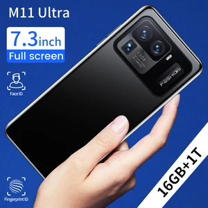 m11 ultra smartphone android 10 0 7 3 hd inch mobile phones 16gb1t 48mp64mp cellphones celular 5g phone global version free global shipping