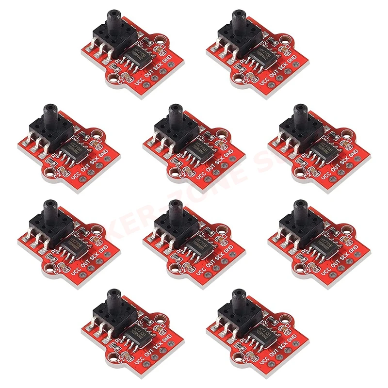 

Цифровой модуль датчика атмосферного давления, 3,3-5 В, плата регулятора уровня жидкости 0-40 кПа, соединение мягкой трубки 2,5 мм, 10 шт.