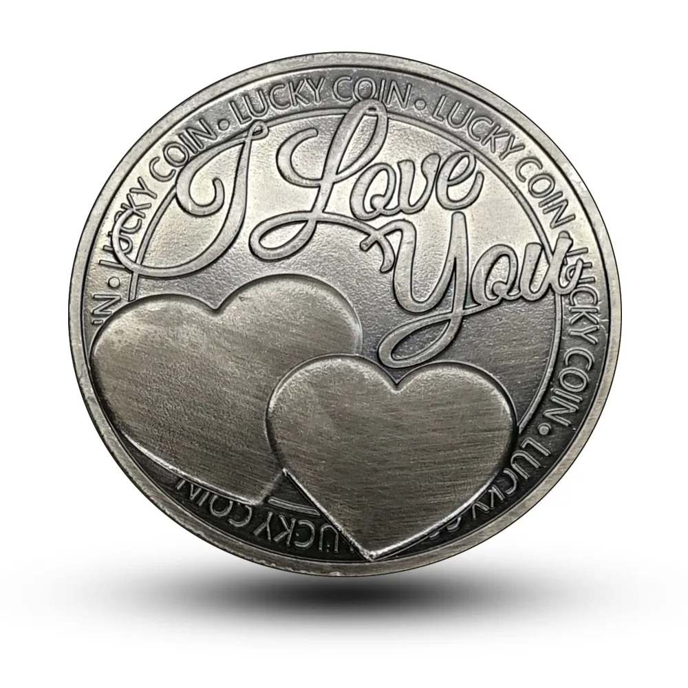 

Lucky Love Commemorative Coin/Gift for Valentine's Day/I Love You More than I can say Pocket Coin/Love Pewter Sentiment Coin