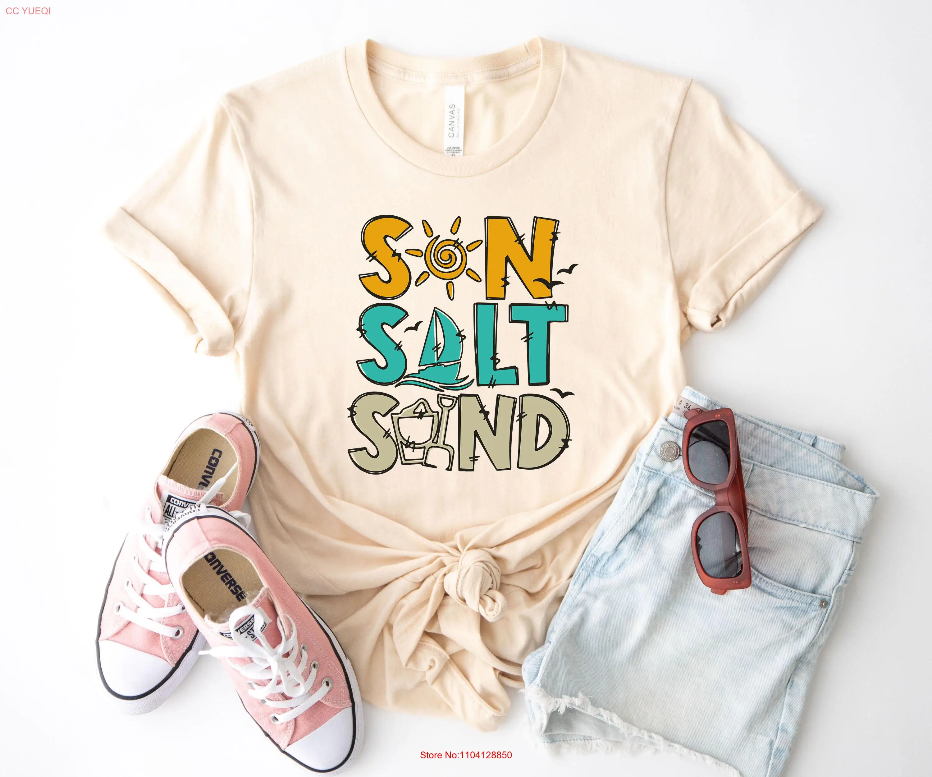 Футболка Sun Salt Sand Beach Vibes модная для женщин летние каникулы забавные праздники с