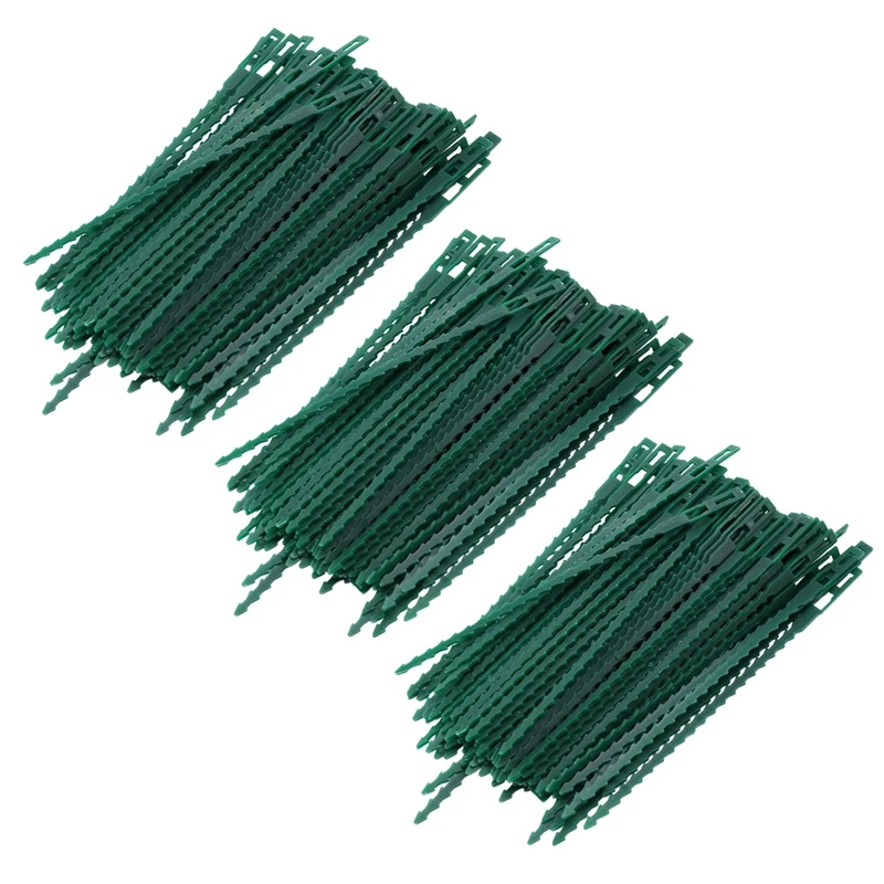 

300 Pieces Adjustable Garden Plant Twist Ties, 6.7 Inch Flexible Plastic Twist Ties Multi-Use For Secure Vine (Green)