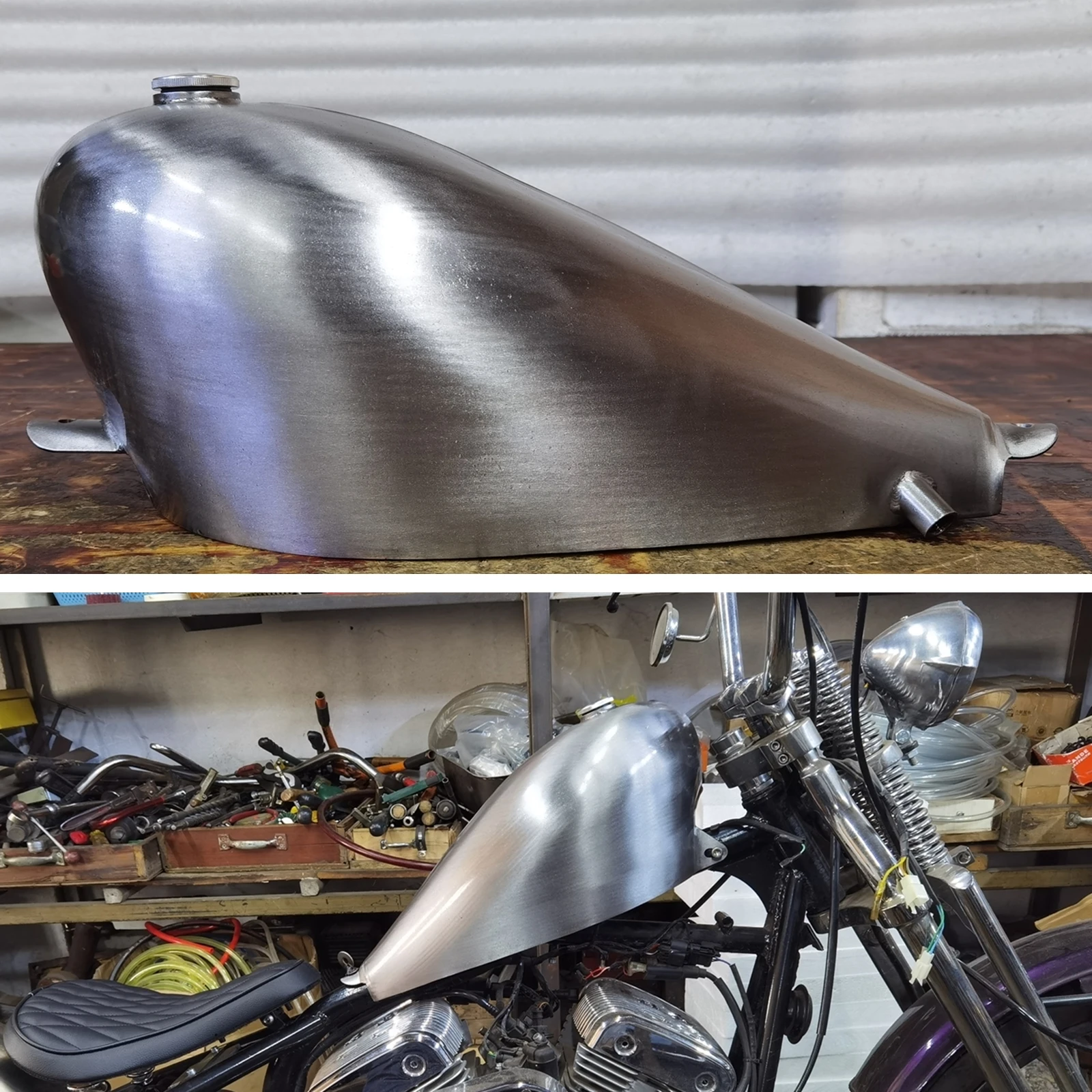 

Universal 9L Petrol Gas Oil Fuel Tank For All Motorcycle General Motorbike Handmade Modified Elding Fueling Can