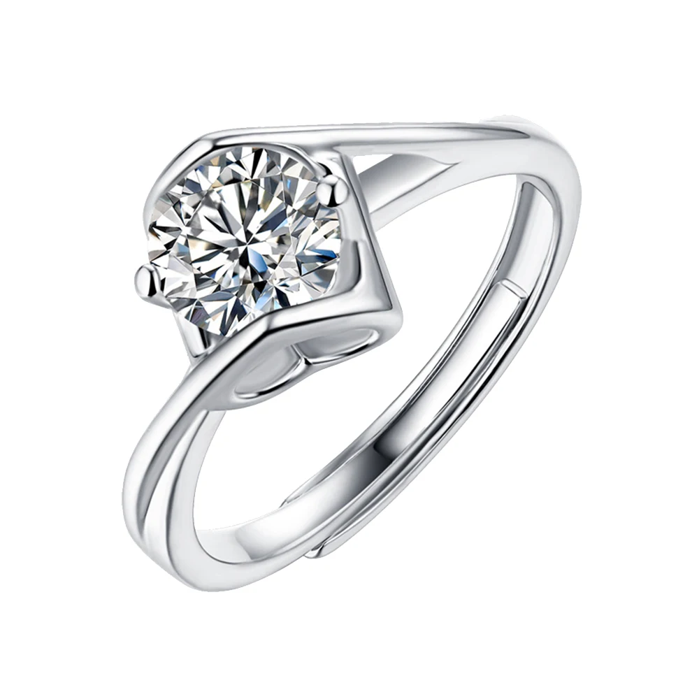 

New S925 Sterling Silver 1 Carat Angel Kiss Moissanite Live Mouth Women's Ring Forever Fit for Pandora for Women Gifts