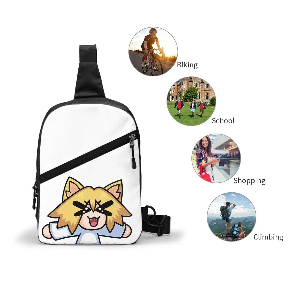 Neco-Arc Yelling нагрудная сумка мужской рюкзак через плечо дорожный походный на