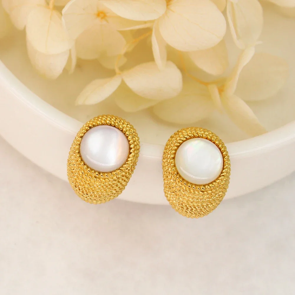 Элегантная женская бижутерия с крупным широким покрытием из золота 304L блестящий