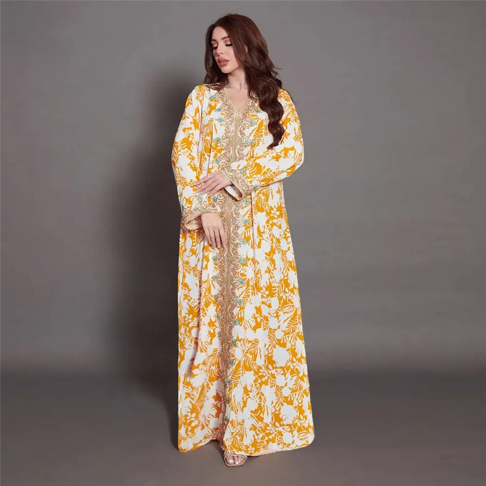 

Eid Mubarak мусульманское женское кружевное абайя Макси-платье 2023 Весна Турция Арабский мусульманский Рамадан Jalabiya Caftan Дубай вечернее платье