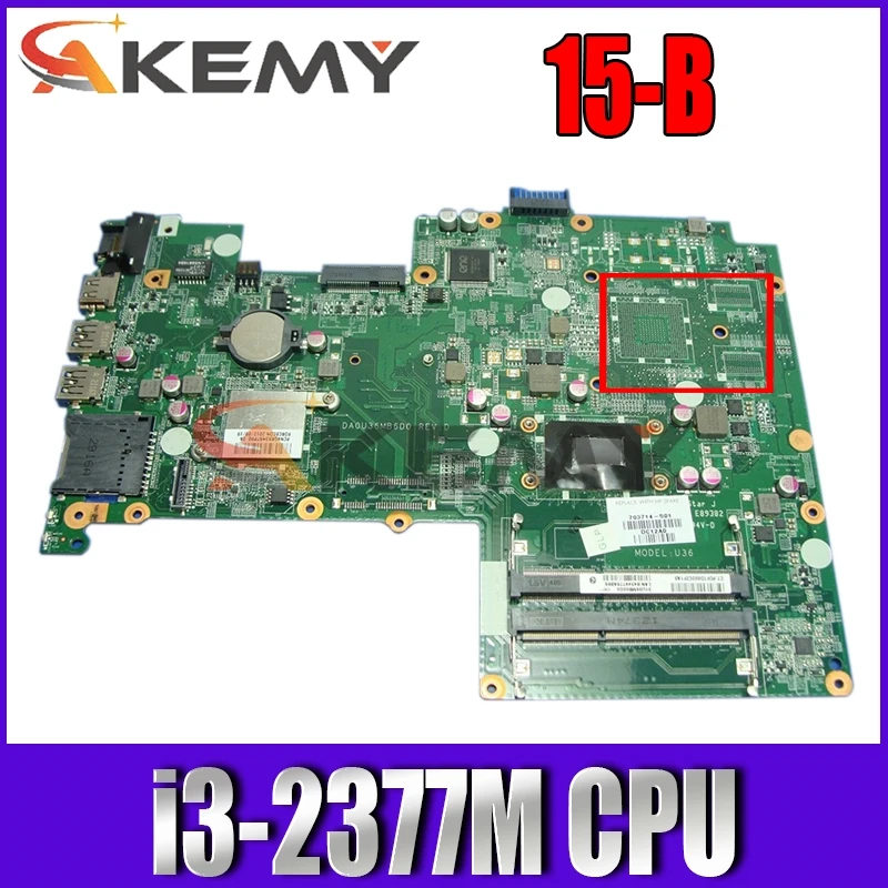 

Новая оригинальная материнская плата для ноутбука HP 15-B с процессором i3-2377M HM77 701697-501 701697-001 DA0U36MB6D0 MB 100% протестирована Быстрая доставка