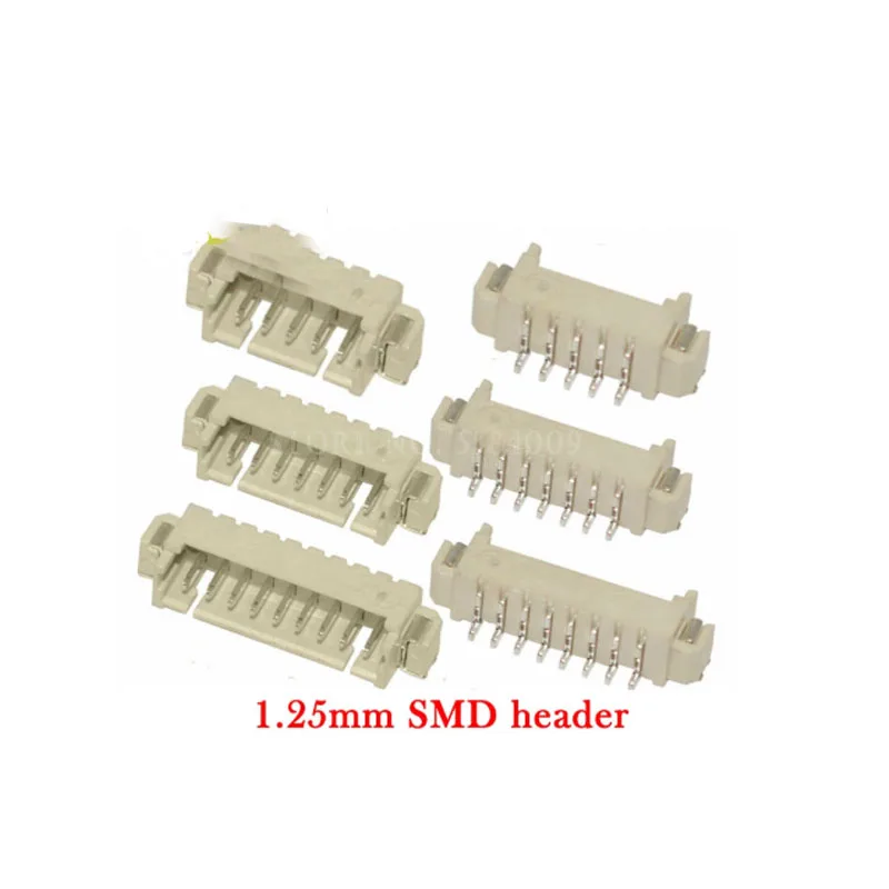 

20pcs JST 1.25mm vertical Male Connector SMD Socket 1.25mm Plug SH Pitch Pin Header 2P/3P/4P/5P/6P/7P/8P/9P/10P/11P/12P
