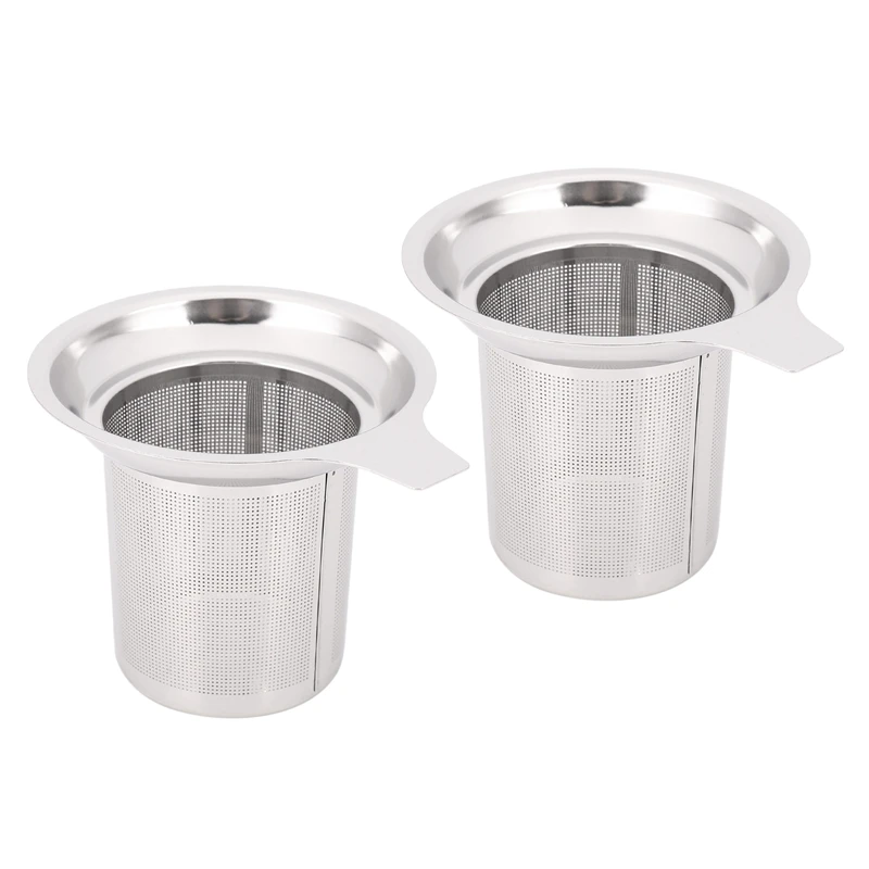 

2X 304 Stainless Steel Fine Mesh Filter Tea Infuser Fine Reusable Strainer
