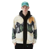 streetwear jungle graphic jacket men winter cotton zipper parka coat%ef%bc%88wear on both sides%ef%bc%89