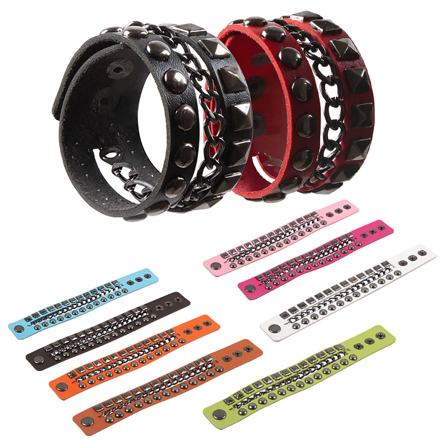 

Fashion Square Stud Bracelet Non-Mainstream Punk Rock Chain Multi-layer Bracelet Jewelry Women Men Wristband