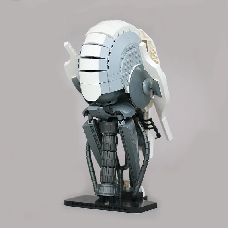 Фото Конструктор Bricklink MOC, серия кино, космос, шлем, звезда, серия, модель, белый общий бюст, игрушки для детей, подарок №2
