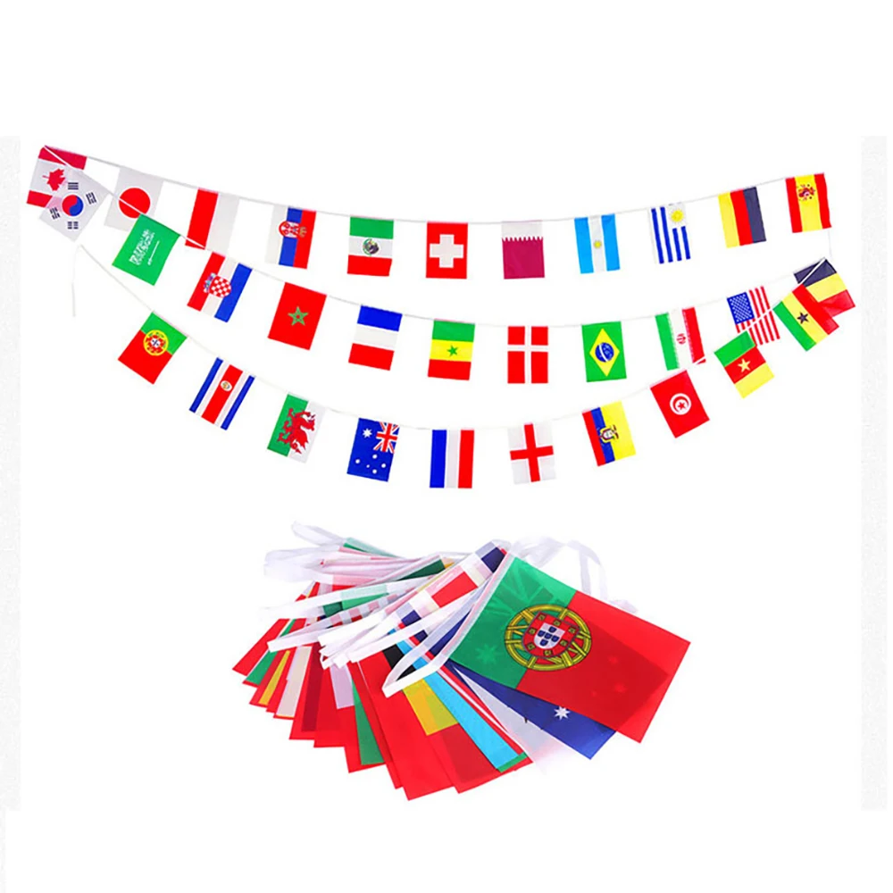 

New Arrival 30x45cm 32 Flags Countries Flag Around the world Nations flag 32 teams games hanging flags 32 Flags String flag