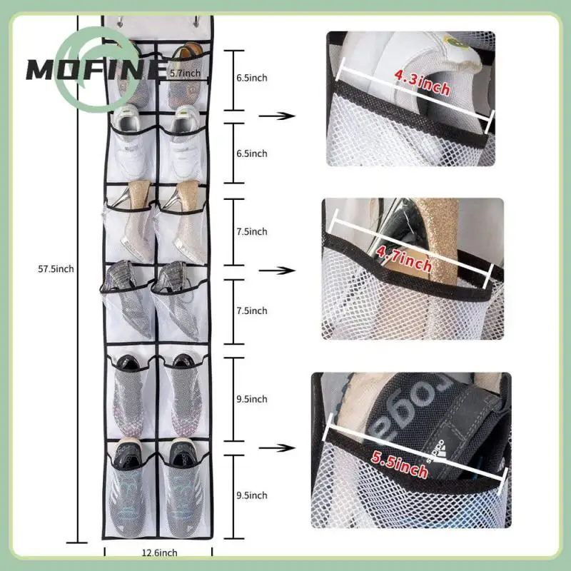 

Over Door Holder Rack White Cloth White Net Shoes Storage Bag Non-woven Fabric Grid Wall-mounted Bedroom Closets 30x150cm