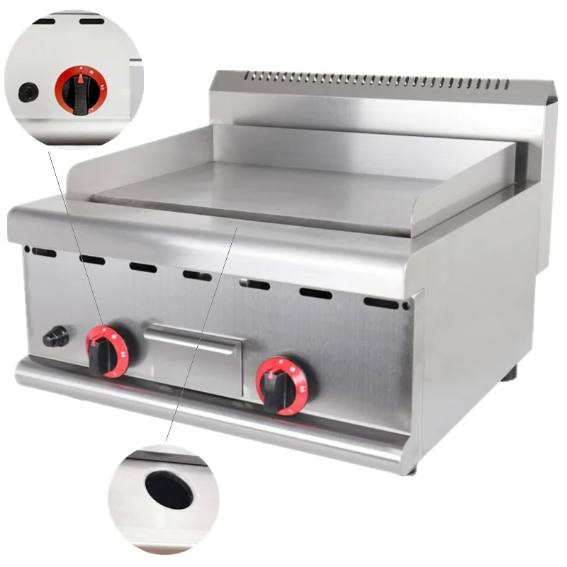 

Commercial Stainless Steel Flat Gas Burger Griddle Grill For Restaurant Equipment