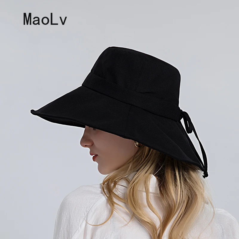 Панама женская с защитой от ультрафиолета модная пляжная шляпа солнца козырьком