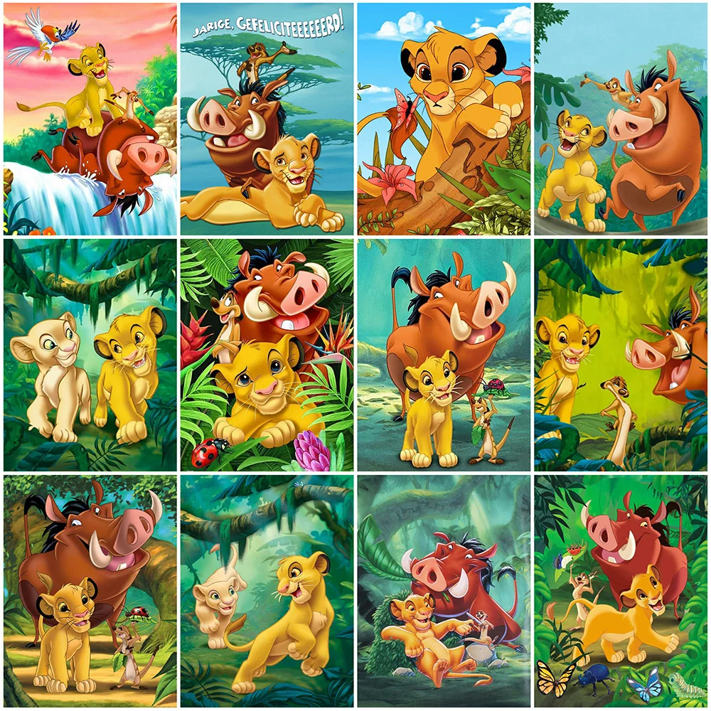 

Алмазная мозаика Disney 5D «сделай сам», картина «Король Лев», мультяшная вышивка, картина в виде животного, семейная коллекция, детский подарок...