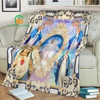 jesus virgin mary soft throw blanket bedding flannel living roombedroom warm blanket for kids adults elderly 5 sizes