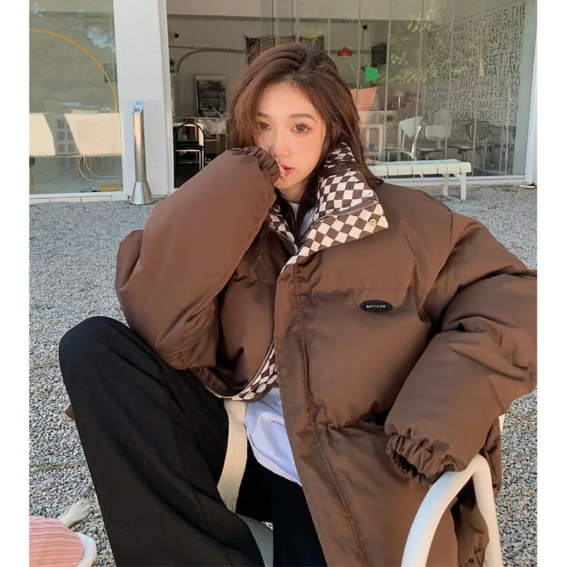 Winter Warm Thickened Bread Clothes Elegant Collar Jackets Women Casual Elegant  Loose Street Fashion Design Padded Cotton Coat