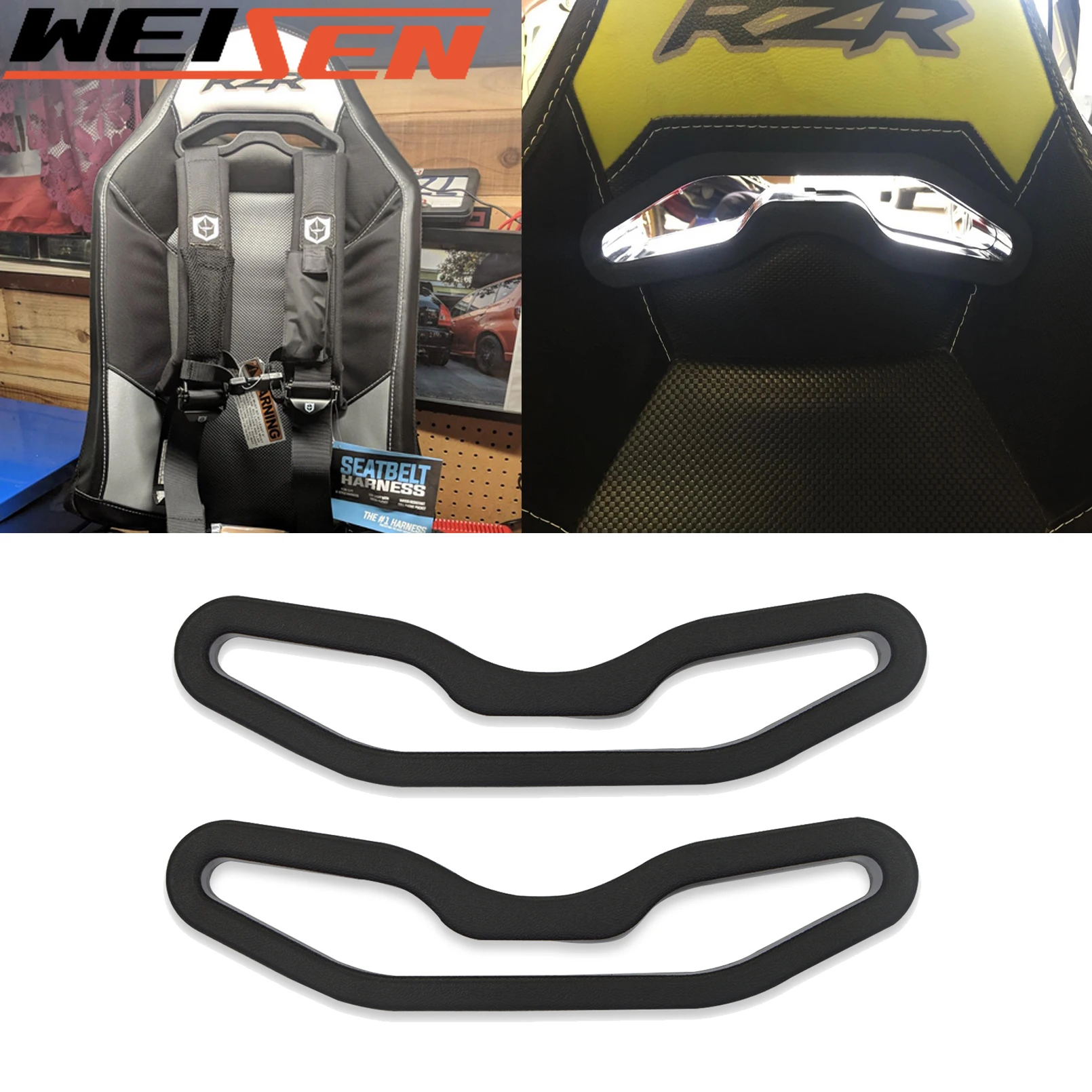 UTV Accessories Harness Pass Through Seat Bezel Insert Fit Black For Polaris RZR XP XP4 1000 900 General With New Style Seats
