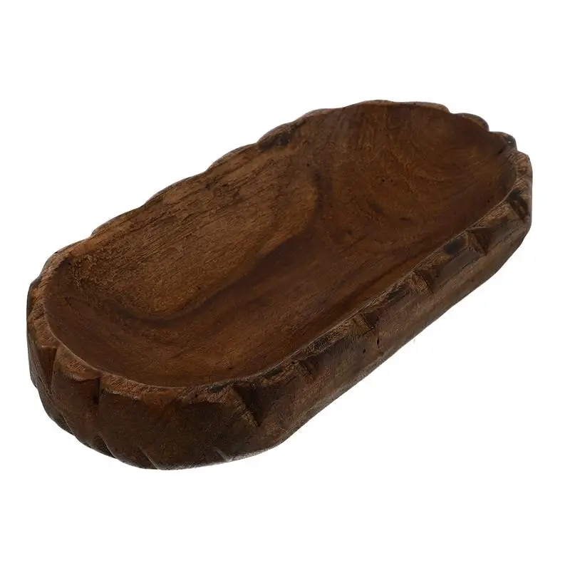 

1Pc Stylish Wooden Household Kitchen Food Plate Fruit Snack Serve Dish Plate Suitable for pastry cakes biscuits and desserts.