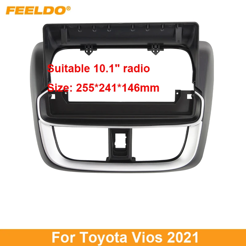 

FEELDO Car Audio Fascia Frame Adapter For Toyota Vios (2021) 10.1" Big Screen 2DIN Dash Fitting Panel Frame Kit