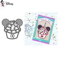 cute mickey mouse cupcake cutting dies disney punch diecut for diy scrapbooking embossing paper cards crafts making new 2022