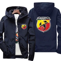 new spring autumn mens thin abarth logo casual zippered hooded jacket windproof coat long sleeved zipper top 5 colors