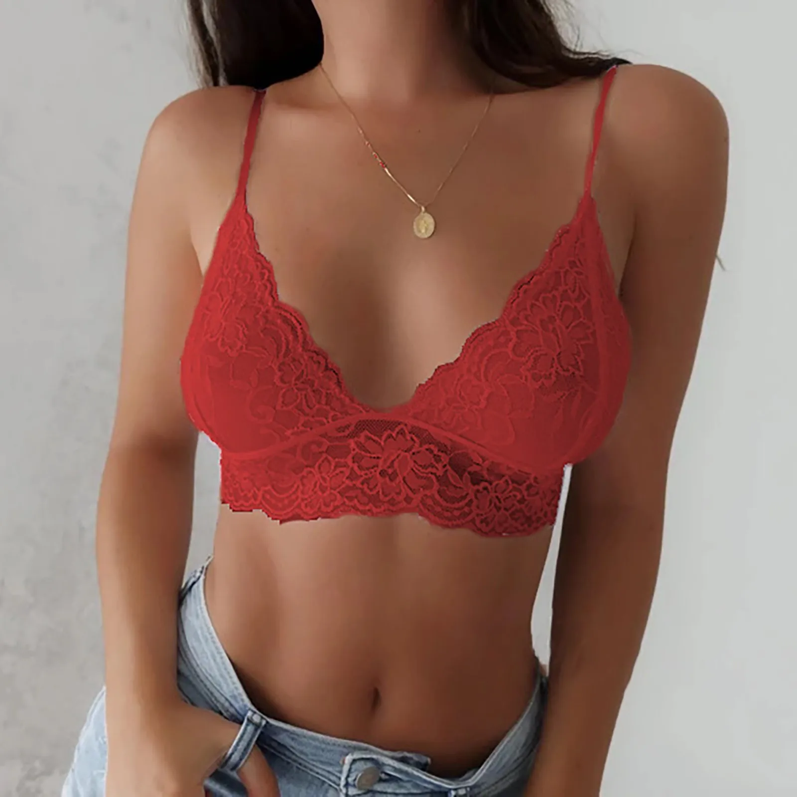 

2022 Summer Sexy Wireless Bra Plus Size Vest Crop Tops Sexy V-neck Women Underwear Bra Camisole Women Lingerie