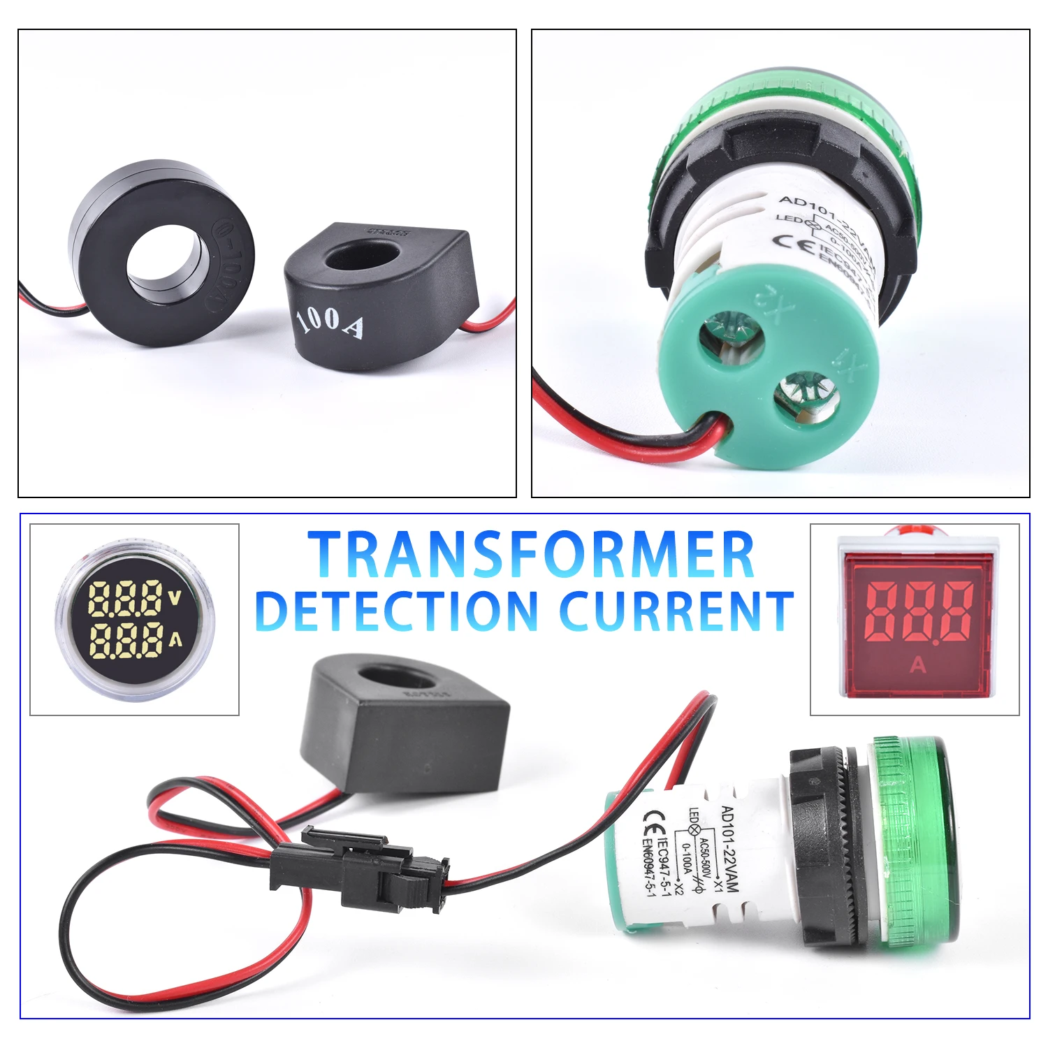 Цифровой вольтметр амперметр индикатор 22 мм